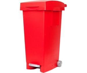 Bidone Bigtata con Ruote e Pedale 80 l 39 CMX50X81H. Rosso Ics