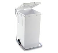 Bidone carellato (100Lt) con pedale e reggisacco MAX Bianco