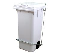 Bidone carellato Giganplast MAX con pedale e reggisacco Bianco