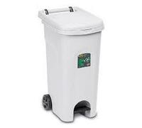 Stefanplast Pattumiera URBAN ECO Pedale 80 L Bianco con Ruote