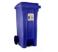 Stefanplast pattumiera blu con pedale,120 litri