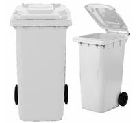 Bidone carrellato bianco pattumiera per raccolta differenziata rifiuti 120 Lt co