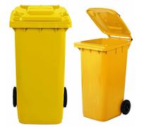 Bidone carrellato giallo per la raccolta differenziata rifiuti 240 Lt con ruote