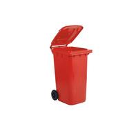 Bidone carrellato per raccolta differenziata - 240 L - rosso - Mobil Plastic