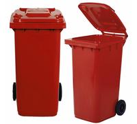 Bidone monocolore con due ruote per raccolta differenziata - 240 litri