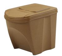Bidone cestino SortiBox impilabile raccolta differenziata in plastica ECO con 33% legno 25 Litri da riciclaggio Natura marrone pattumiera per interni casa da cucina
