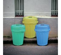 Bidone con coperchio a vite e chiusura ermetica