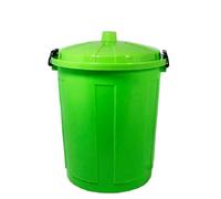 Bidone con coperchio chiuso grande 50 Lt antiodori o randagismo pattumiera da interno o esterno per la raccolta differenziata casa giardino locali commerciali (VERDE)