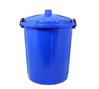 Bidone con coperchio chiuso grande 50 Lt antiodori o randagismo pattumiera da interno o esterno per la raccolta differenziata casa giardino locali commerciali (BLU)