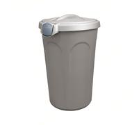 Bidone con Coperchio Tom 46 Litri Silver con Maniglie e Chiusura con Clip, Id...
