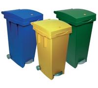 Bidone con ruote e pedale per raccolta differenziata 80Lt ICS