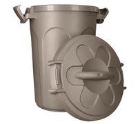 Bidone contenitore 46 LT con Coperchio a Clip Antirandagismo antiodori tortora