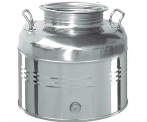 Bidone Contenitore Acciaio Inox Olio Olivari Fusto LT15 Predisposizione Rubinet