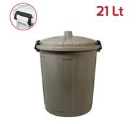Bidone contenitore coperchio con chiusura antirandagismo 21lt pattumiera casa cu