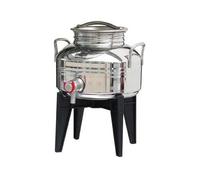 BIDONE CONTENITORE FUSTO ACCIAIO INOX PER OLIO CON SUPPORTO SANSONE