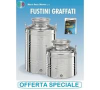 BIDONE CONTENITORE FUSTO OLIO MAFFEI 50 LT ACCIAIO INOX 441 18/10 MADE IN ITALY