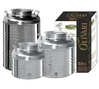 BIDONE CONTENITORE FUSTO OLIO OLIVARI 30LT IN ACCIAIO INOX 18/10 MADE IN ITALY