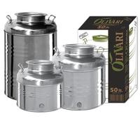 BIDONE CONTENITORE FUSTO OLIO OLIVARI 50LT IN ACCIAIO INOX DA 15/30/50LT