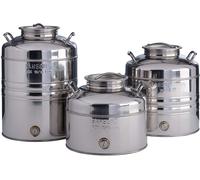 BIDONE CONTENITORE FUSTO OLIO SANSONE 25LT IN ACCIAIO INOX 18/10 MADE IN ITALY