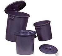Bidone contenitore immondizia con coperchio multiuso nero 100 litri