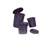 Bidone contenitore immondizia con coperchio multiuso nero 50 litri