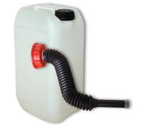 Bidone, contenitore, tanica 15 L, colore naturale, con tappo DIN 61 + 1 lungo beccuccio flessibile (22096+22037)