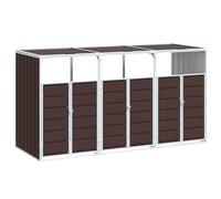 Bidone della spazzatura con ruote, coperchio automatico, porte anteriori, ventilazione, design flessibile, 216x81x115cm, acciaio, contenitore rifiuti, cestino esterno for bidoni della spazzatura, este