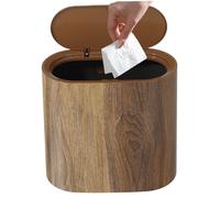 Bidone della spazzatura del bagno con coperchi, motivi in legno di plastica Cestino per piccoli bidoni della spazza