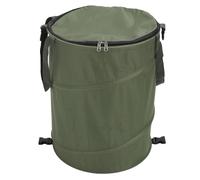 Bidone della Spazzatura Pieghevole da 24 Galloni, con Coperchio con Cerniera per Feste in Campeggio, Realizzato in Tessuto Oxford, Adatto per Giardino e Picnic (Green)