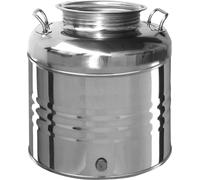 BIDONE CONTENITORE FUSTO OLIO OLIVARI 30LT IN ACCIAIO INOX 18/10 MADE IN ITALY