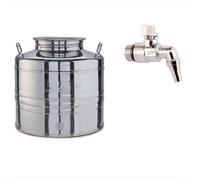 Bidone Fusto In Acciaio Inox per Olio 15/30/50 Litri con Rubinetto