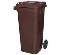 CIS Bidone quadro per raccolta differenziata 120 L con ruote Marrone 55x50x94 cm
