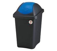 BIDONE IMMONDIZIA 'MULTIPAT' Lt. 30 - cm 29 x 39 x h.50 - nero/blu