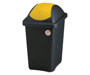 BIDONE IMMONDIZIA 'MULTIPAT' Lt. 30 - cm 29 x 39 x h.50 - nero/giallo