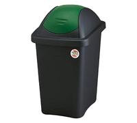 BIDONE IMMONDIZIA 'MULTIPAT' Lt. 30 - cm 29 x 39 x h.50 - nero/verde