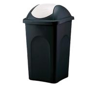 BIDONE IMMONDIZIA 'MULTIPAT' Lt. 60 - cm 39 x 39 x h.68 - nero/bianco