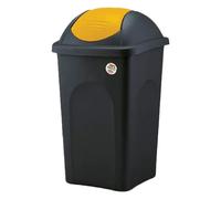 BIDONE IMMONDIZIA 'MULTIPAT' Lt. 60 - cm 39 x 39 x h.68 - nero/giallo