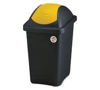 BIDONE IMMONDIZIA 'MULTIPAT' Lt. 60 - cm 39 x 39 x h.68 - nero/verde
