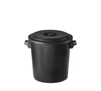 Bidone Immondizia Politene Nero Con Coperchio Litri 50 Stefanplast