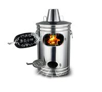 Bidone inceneritore da giardino in acciaio inox con gancio per fuoco e supporto per bruciare foglie di immondizia, cortile e rifiuti di carta (dimensioni: 44 x 66 cm)