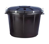 Bidone industriale in plastica, nero con coperchio, 70 l /13260