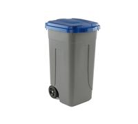 Bidone mobile - con chiusura a clip - 49x54x85 cm - 100 Lt - Grigio/Blu