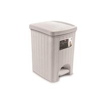 Bidone Pattumiera effetto rattan elegance bianca 20 litri
