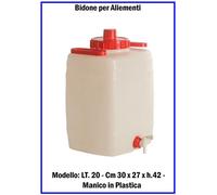 Bidone per Alimenti in Plastica Tanica Fusto per Acqua Olio Vino con Rubinetto