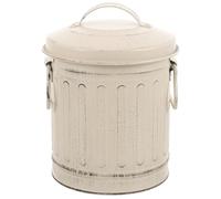 Bidone per Cenere Stufa, Secchio in Ferro con Coperchio | Secchio Porta Cenere Beige, Acciaio Inossidabile, Manico Robusto, Stile Vintage per Stufa e Carbone