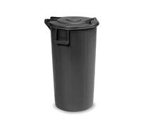 BIDONE PER IMMONDIZIA COPERCHIO CON CERNIERA LT.100 cm.42x94h. nero ICS