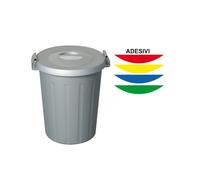Bidone per raccolta differenziata con coperchio e manici grigio