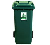 COSE DA CASA Bidone con ruote per rifiuti 120 LT pattumiera raccolta differenziata contenitore condominio ristoranti certificato UNI EN 840 (VERDE)