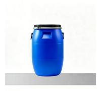Bidone Plastica Alimentare con Coperchio, Fusto HDPE Rinforzato Ermetico per Acqua, Fermentazione e Uso Industriale, Contenitore Grande 30L 50L 60L 120L(50l)