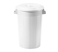 COSE DA CASA Bidone portarifiuti bianco mastello con coperchio antirandagismo industriale 120 litri pattumiera CON MANICI giardino locali commerciali